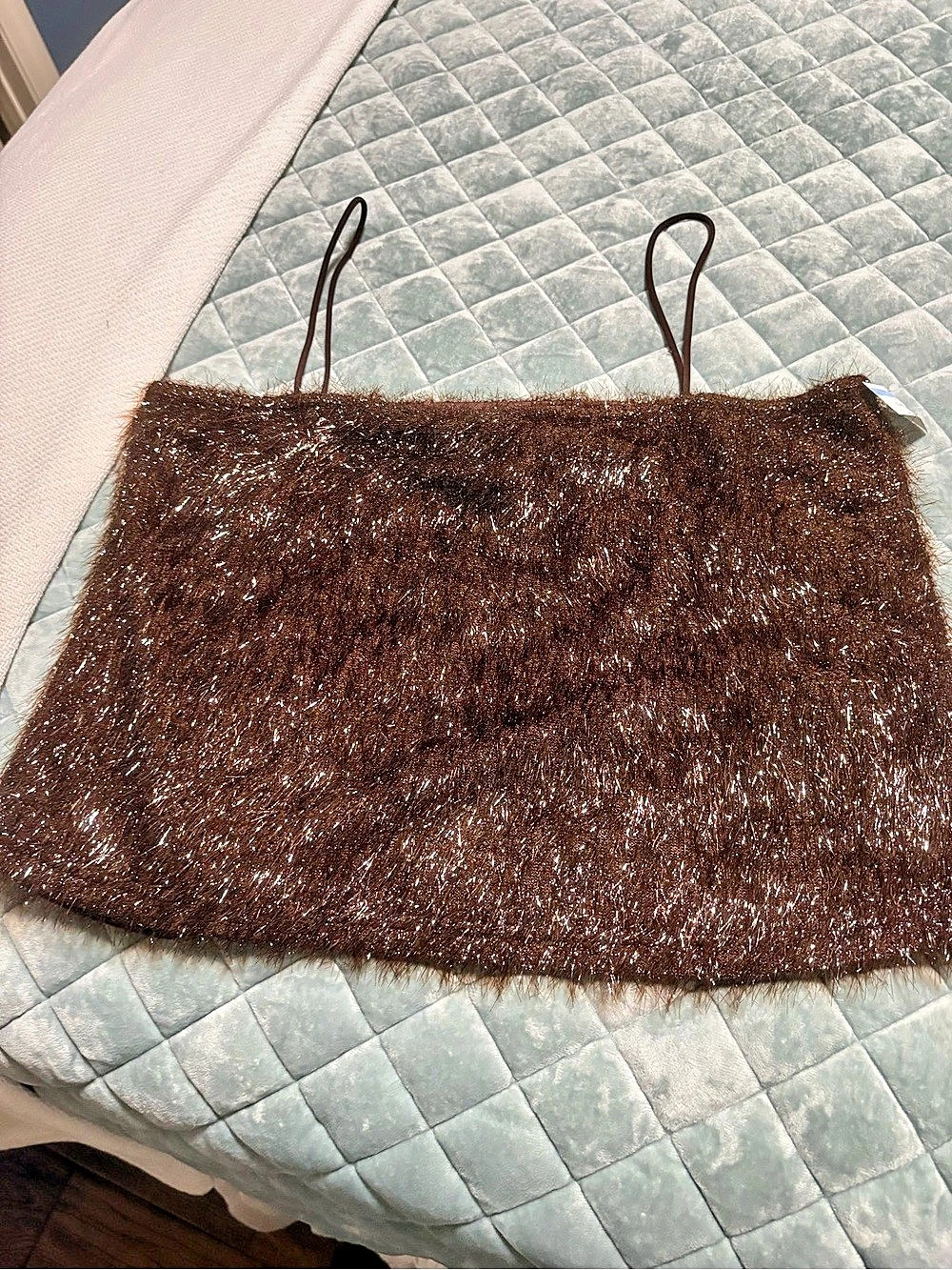 Topshop Tinsel Top Brown Tinsel Camisole Size XL